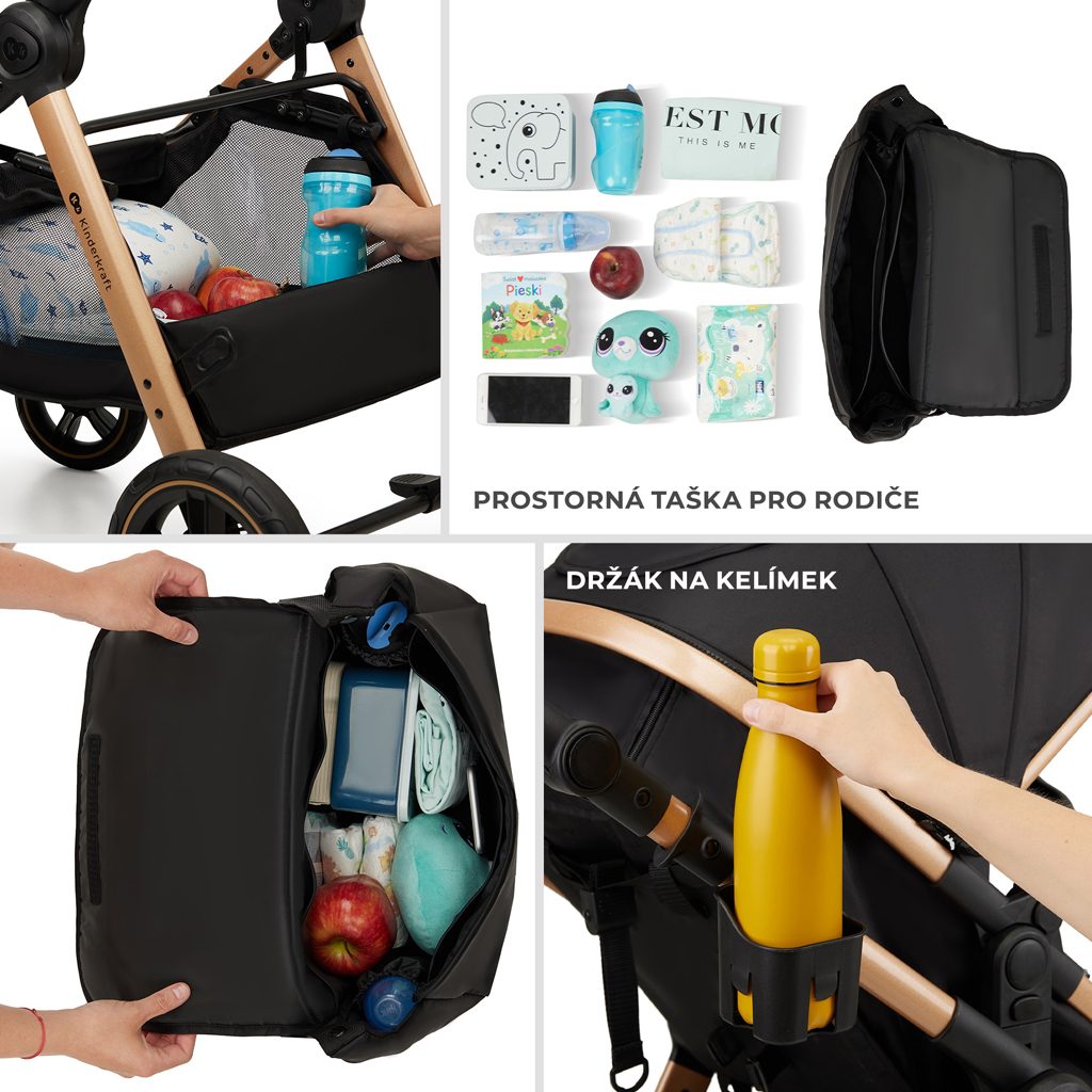 KINDERKRAFT Kočík kombinovaný 3v1 Esme Moonlight Grey – Obrázok 11