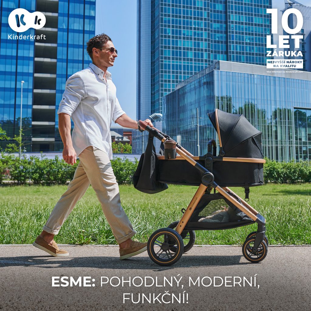 KINDERKRAFT Kočík kombinovaný 3v1 Esme Moonlight Grey – Obrázok 3