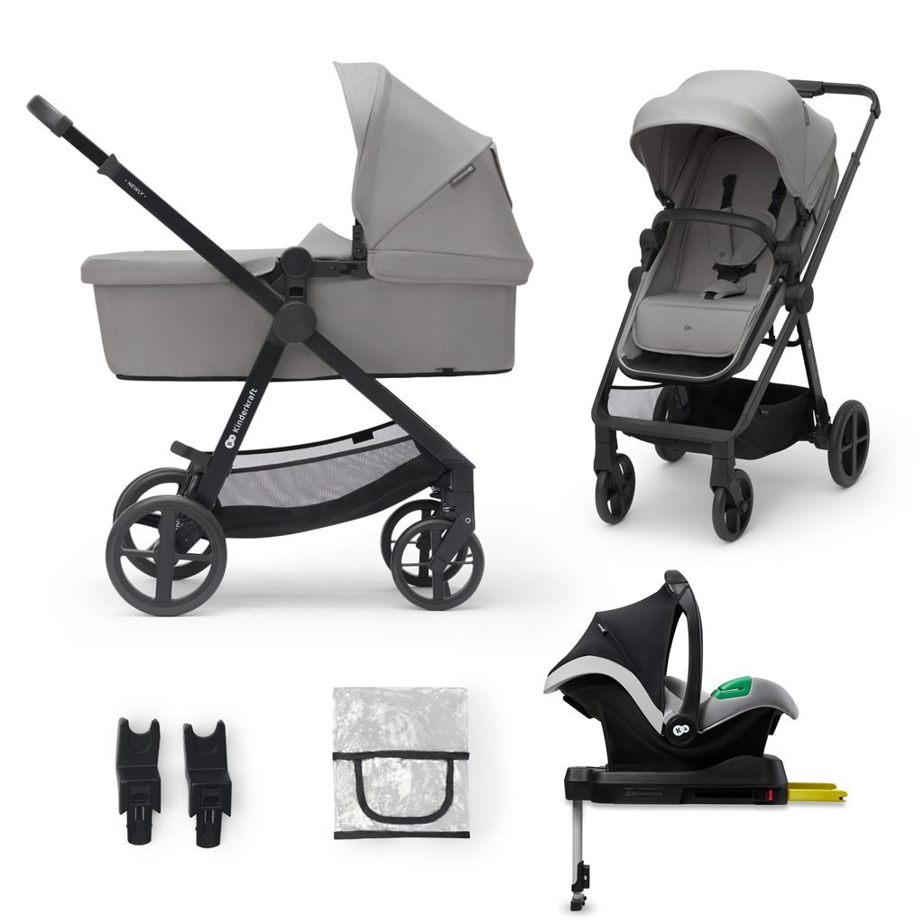 KINDERKRAFT Kočík kombinovaný 4v1 Newly Classic Grey + Mink PRO – Obrázok 2