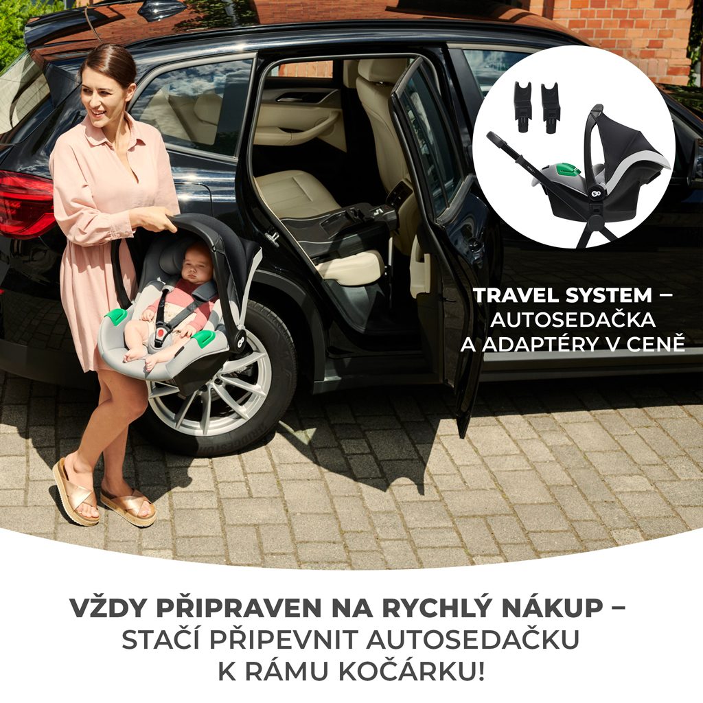 KINDERKRAFT Kočík kombinovaný 4v1 Newly Classic Grey + Mink PRO – Obrázok 5