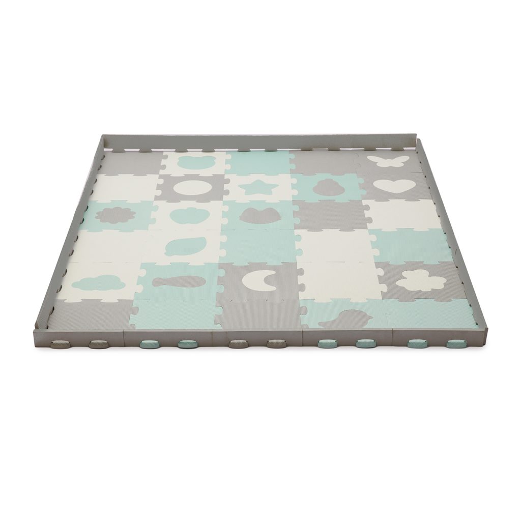 KINDERKRAFT Podložka penová puzzle Luno Shapes 185 x 165 cm Mint, 30ks, Premium – Obrázok 4