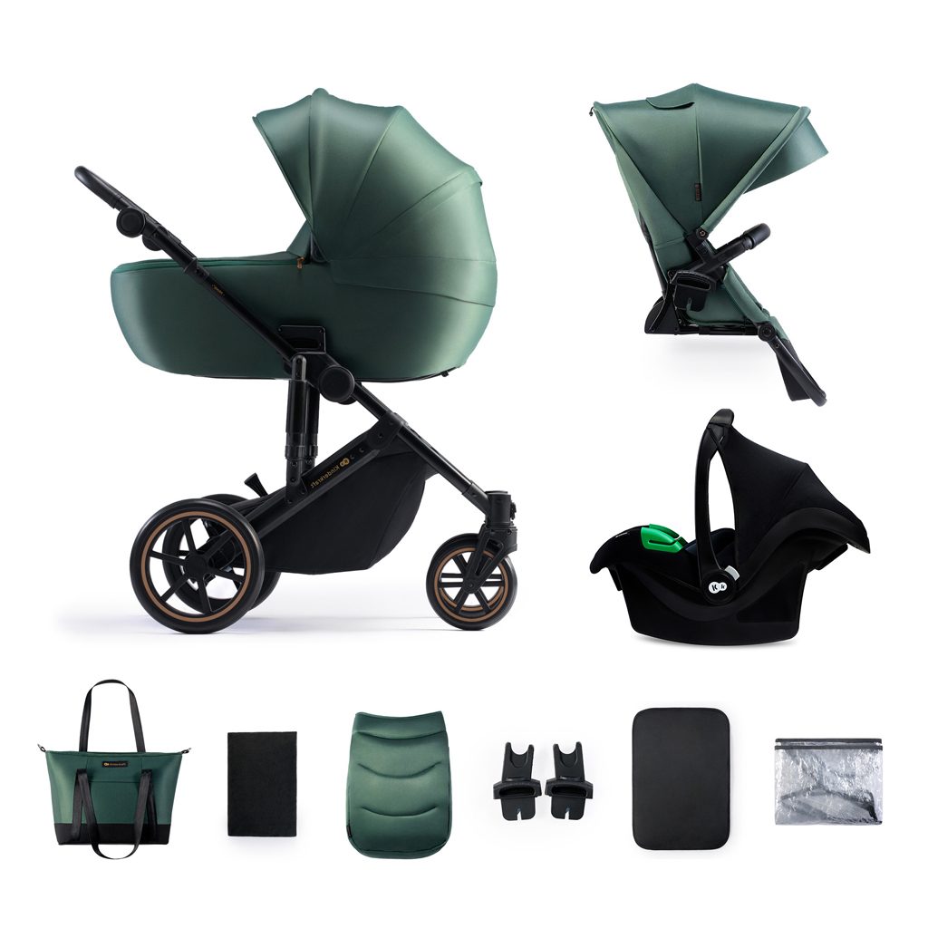 KINDERKRAFT SELECT Kočík kombinovaný 3v1 Prime 2 Dark Green, Premium – Obrázok 2
