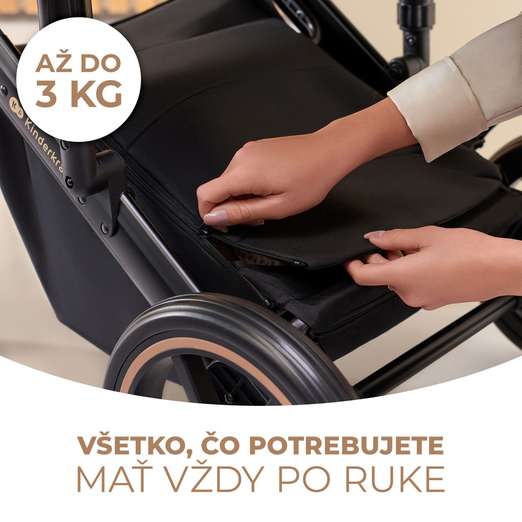 KINDERKRAFT SELECT Kočík kombinovaný 3v1 Prime 2 Dark Green, Premium – Obrázok 34
