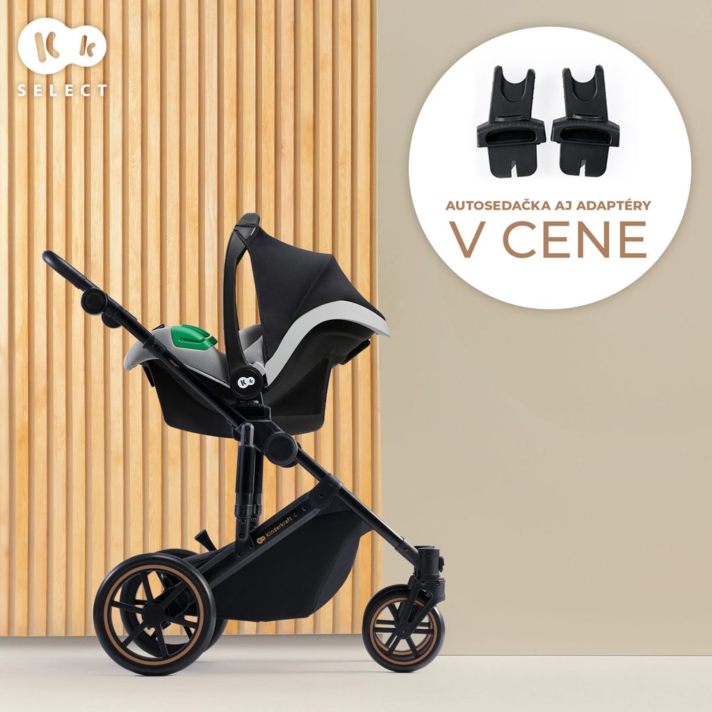 KINDERKRAFT SELECT Kočík kombinovaný 3v1 Prime 2 Venezian Black, Premium – Obrázok 30
