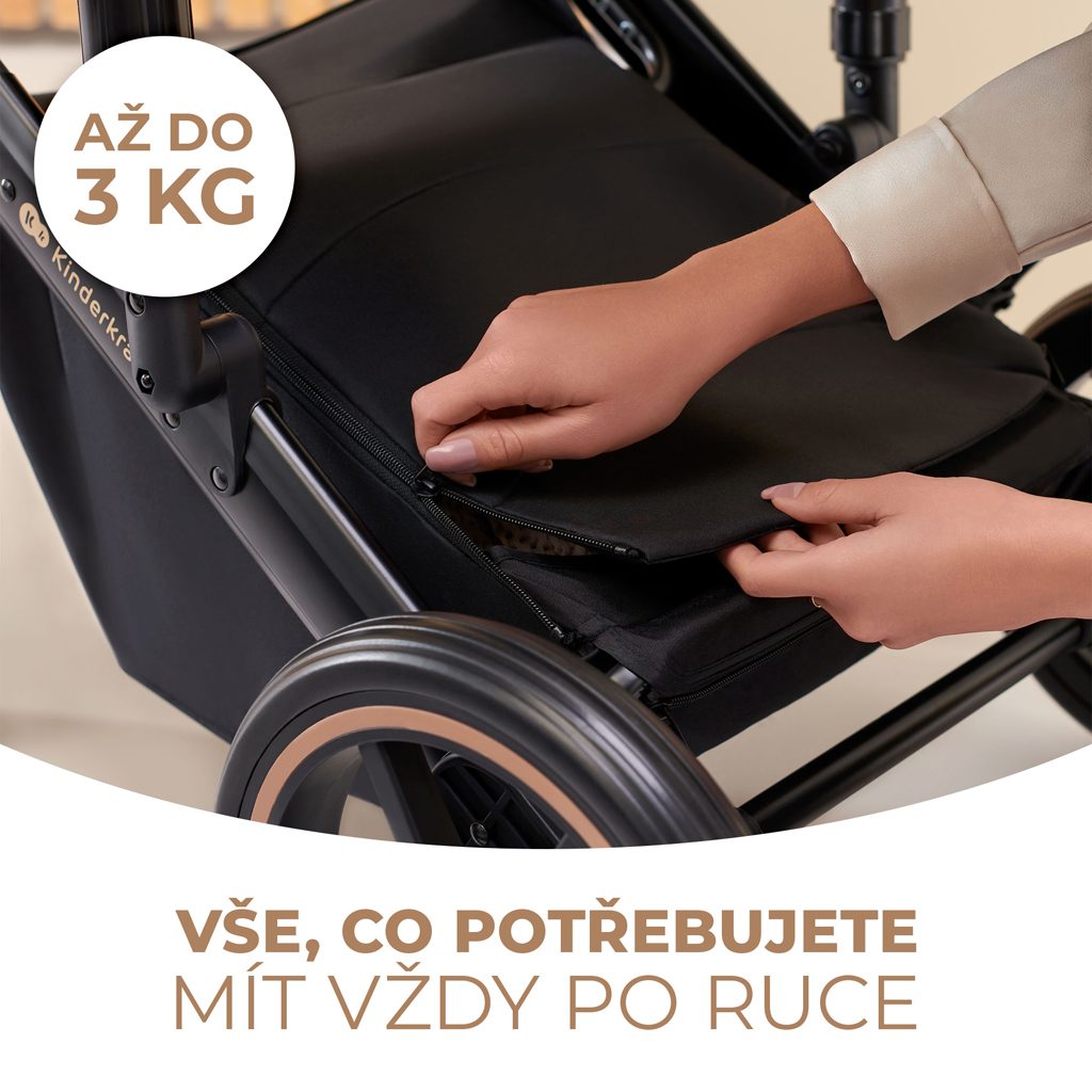 KINDERKRAFT SELECT Kočík kombinovaný 3v1 Prime 2 Venezian Black, Premium – Obrázok 33