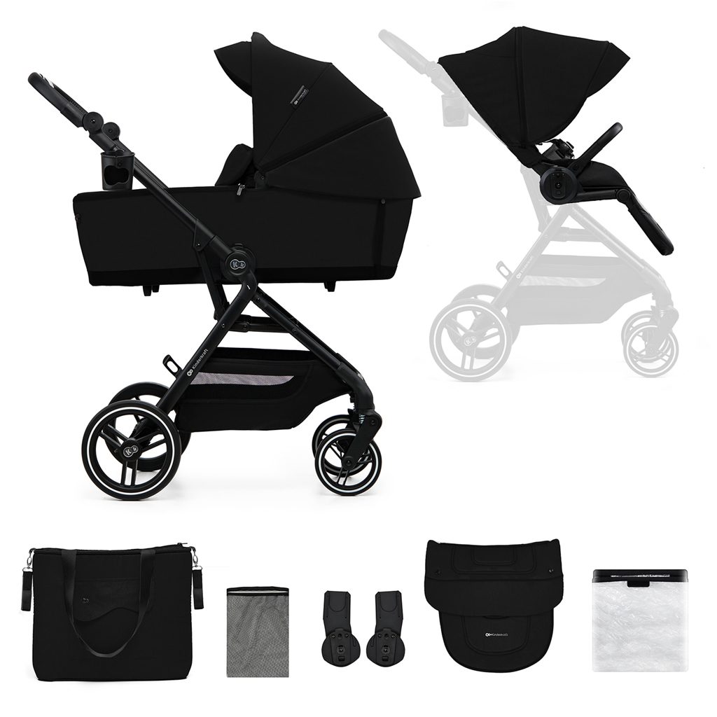 KINDERKRAFT SELECT Kočík kombinovaný Yoxi 2v1 Pure Black – Obrázok 2