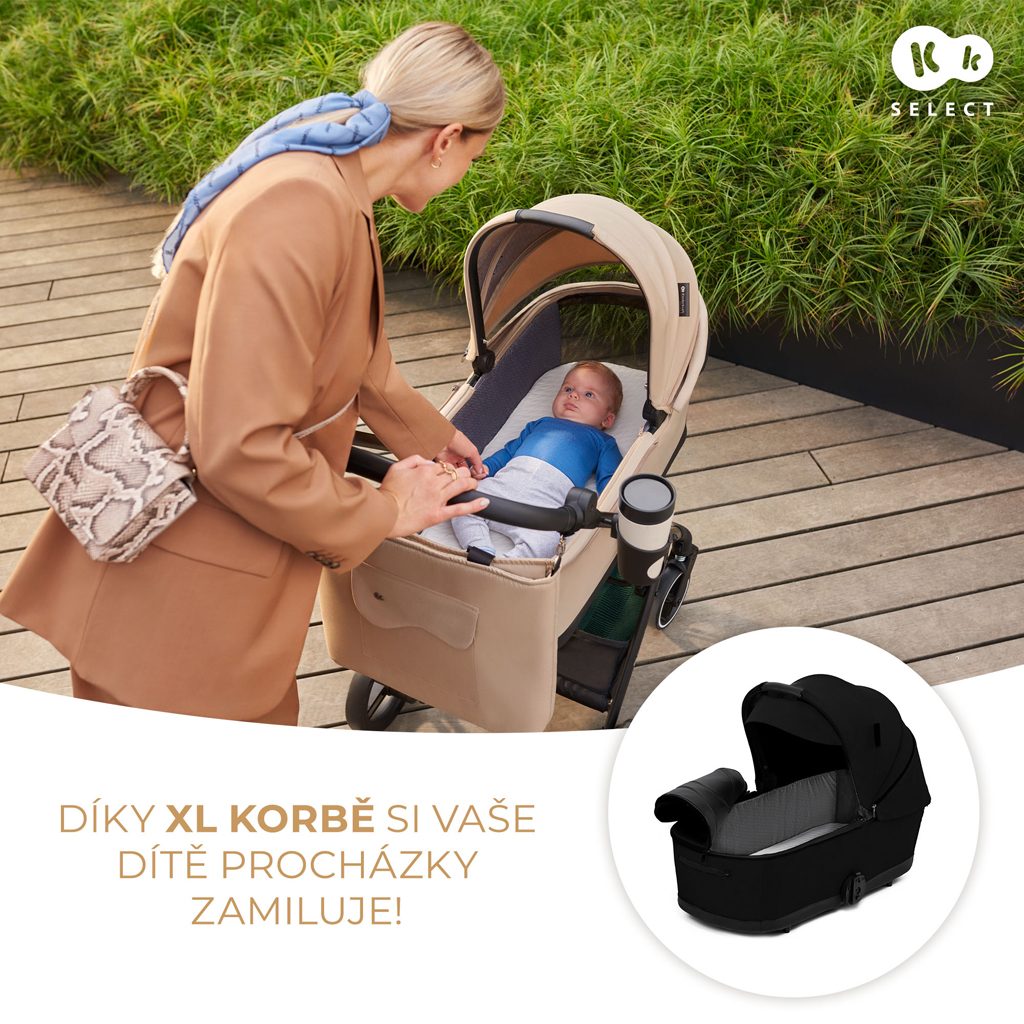 KINDERKRAFT SELECT Kočík kombinovaný Yoxi 2v1 Pure Black – Obrázok 6