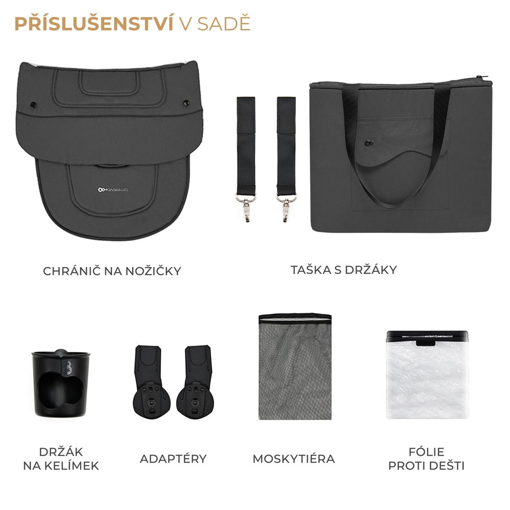 KINDERKRAFT SELECT Kočík kombinovaný Yoxi 3v1 Moonlight Grey – Obrázok 17