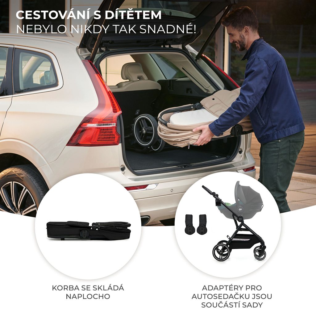 KINDERKRAFT SELECT Kočík kombinovaný Yoxi 3v1 Pure Black – Obrázok 10