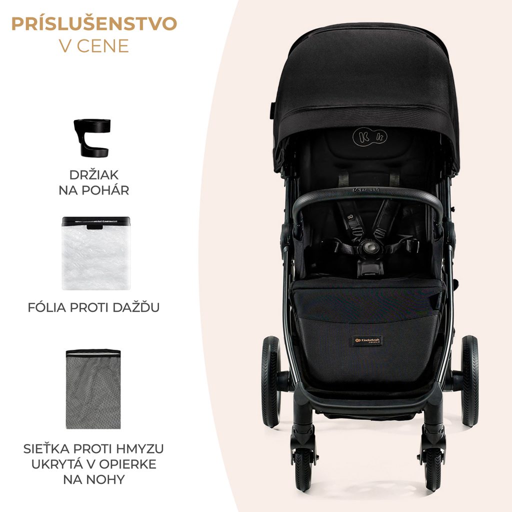 KINDERKRAFT SELECT Kočík športový Mitzy Ink Black – Obrázok 13