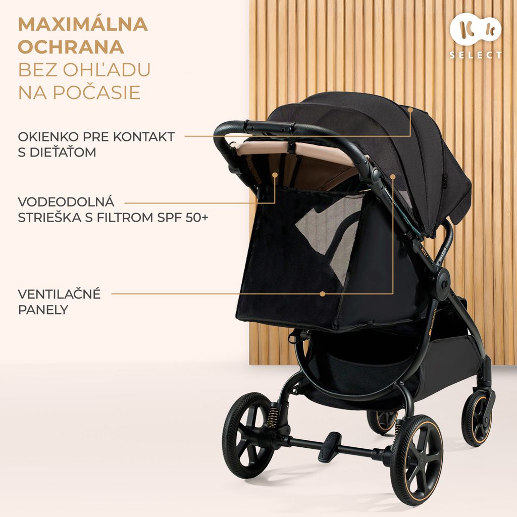 KINDERKRAFT SELECT Kočík športový Mitzy Ink Black – Obrázok 16