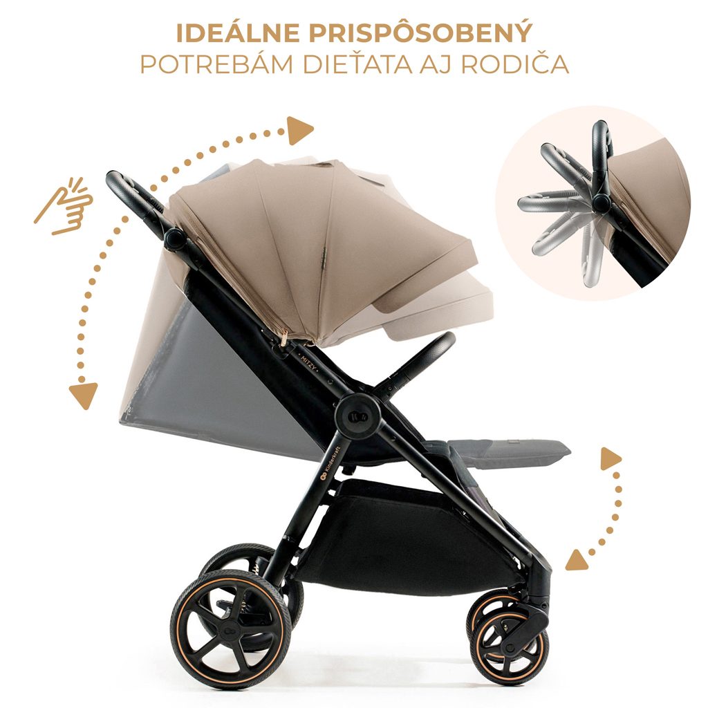 KINDERKRAFT SELECT Kočík športový Mitzy Linen Beige – Obrázok 13