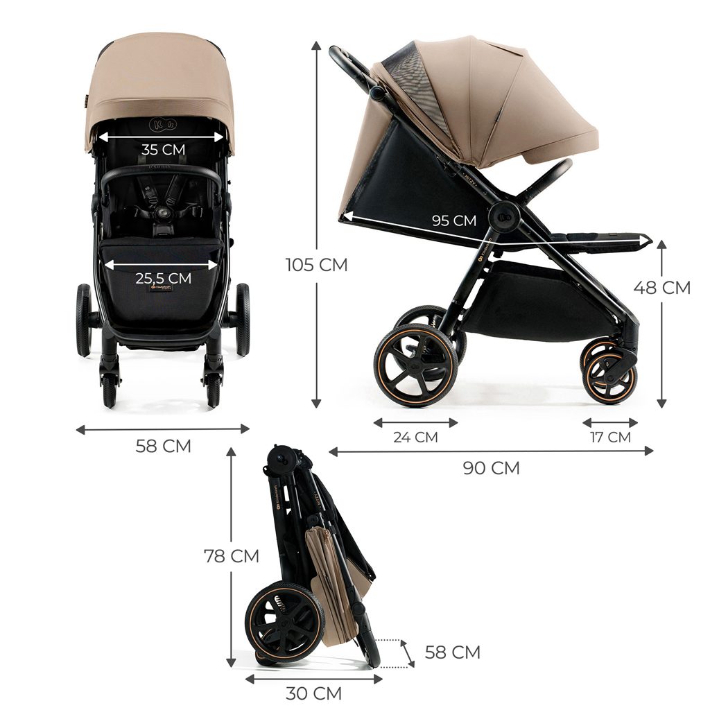 KINDERKRAFT SELECT Kočík športový Mitzy Linen Beige – Obrázok 16