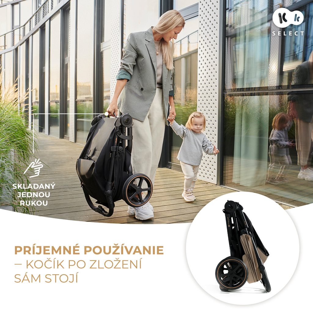 KINDERKRAFT SELECT Kočík športový Mitzy Linen Beige – Obrázok 10