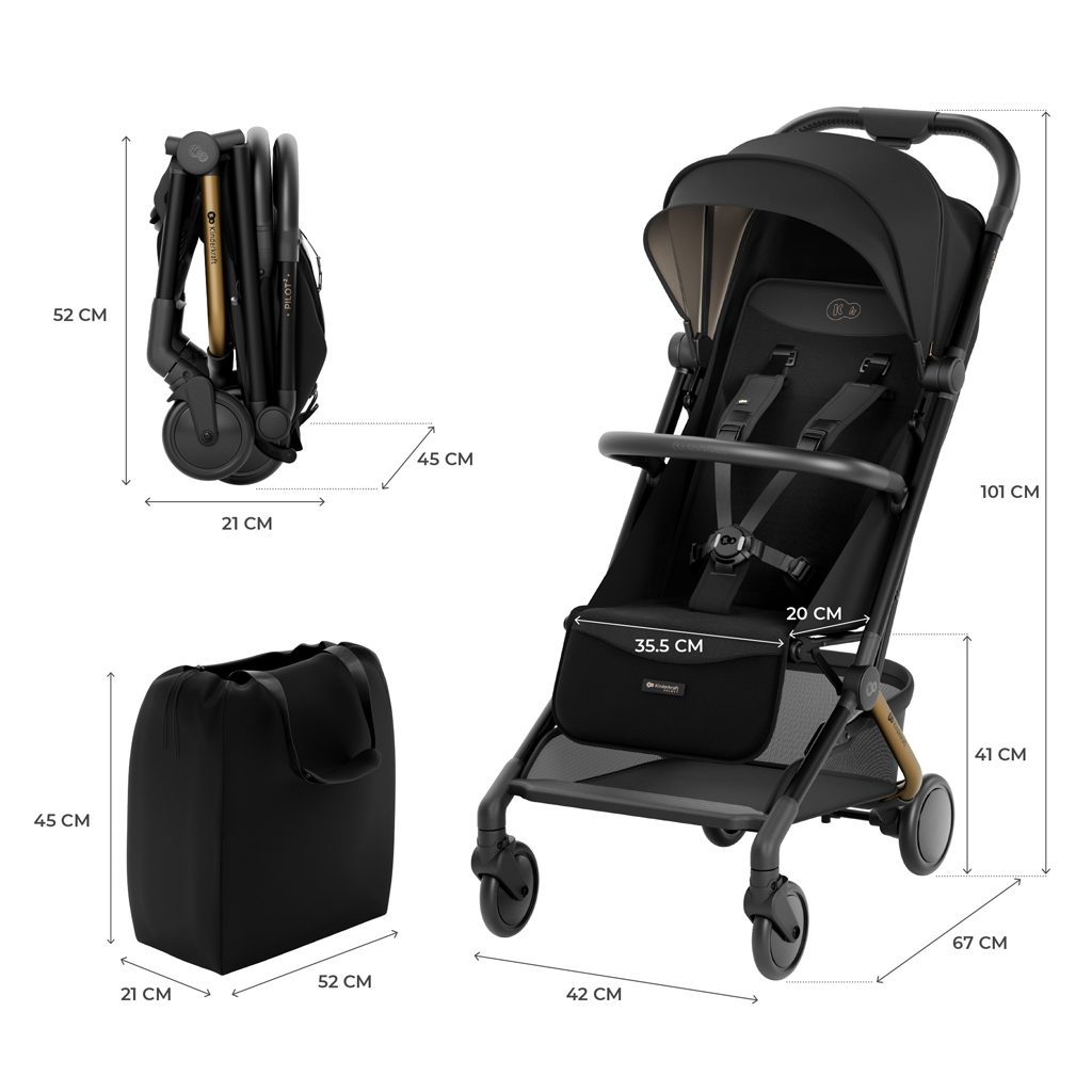 KINDERKRAFT SELECT Kočík športový Pilot 2 Black – Obrázok 10