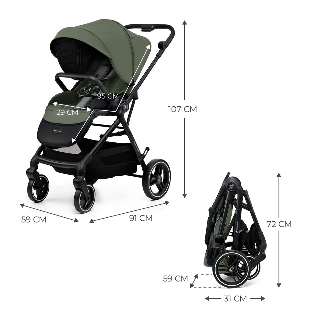 KINDERKRAFT SELECT Kočík športový Yoxi Mystic Green – Obrázok 15