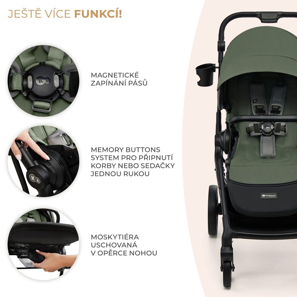 KINDERKRAFT SELECT Kočík športový Yoxi Mystic Green – Obrázok 10