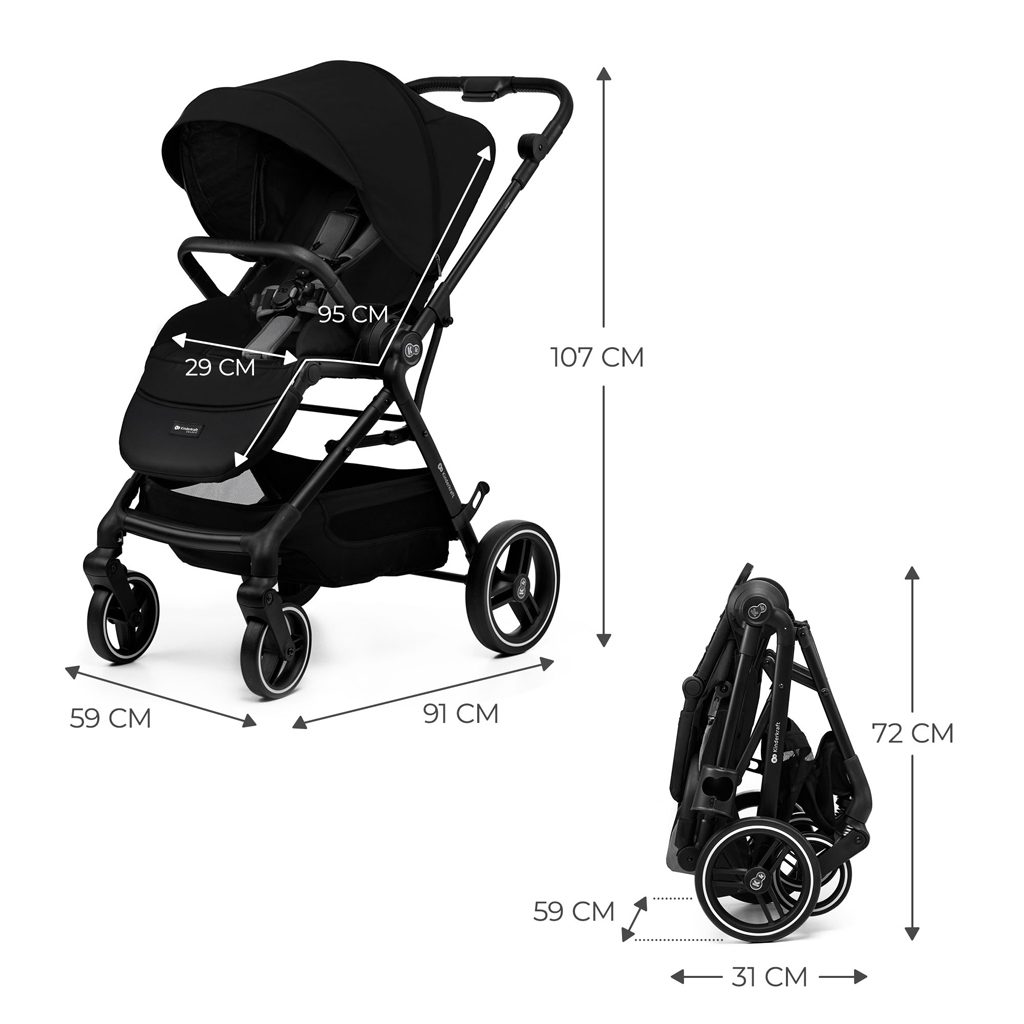 KINDERKRAFT SELECT Kočík športový Yoxi Pure Black – Obrázok 15