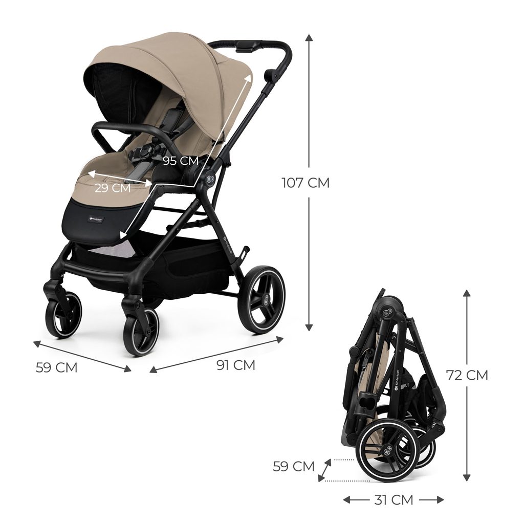 KINDERKRAFT SELECT Kočík športový Yoxi Sand Beige – Obrázok 15
