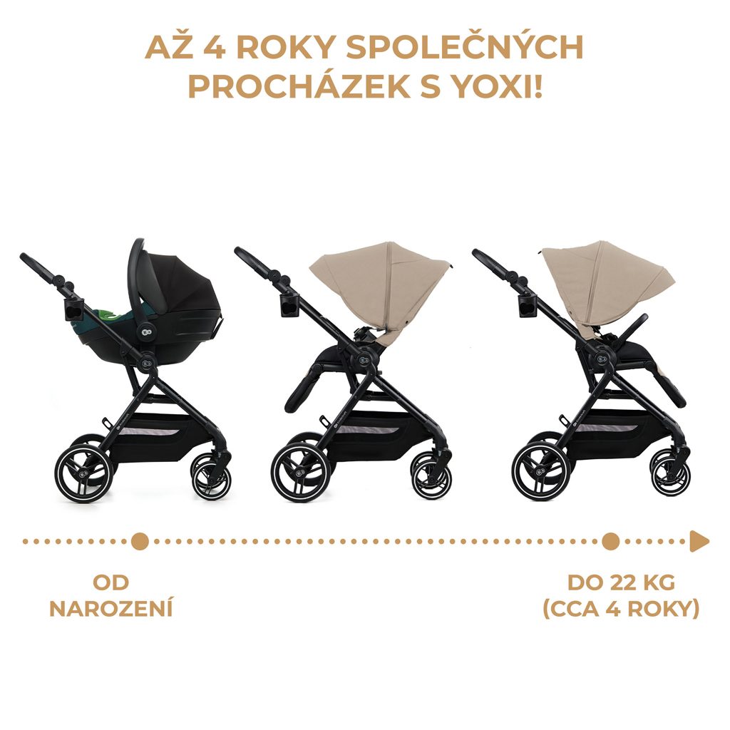 KINDERKRAFT SELECT Kočík športový Yoxi Sand Beige – Obrázok 8