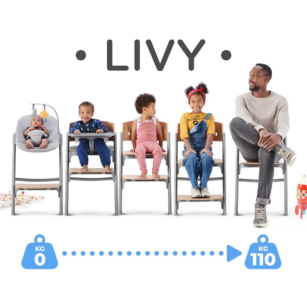 KINDERKRAFT SELECT Set jedálenská stolička Livy Oak + lehátko Calmee, Premium – Obrázok 13