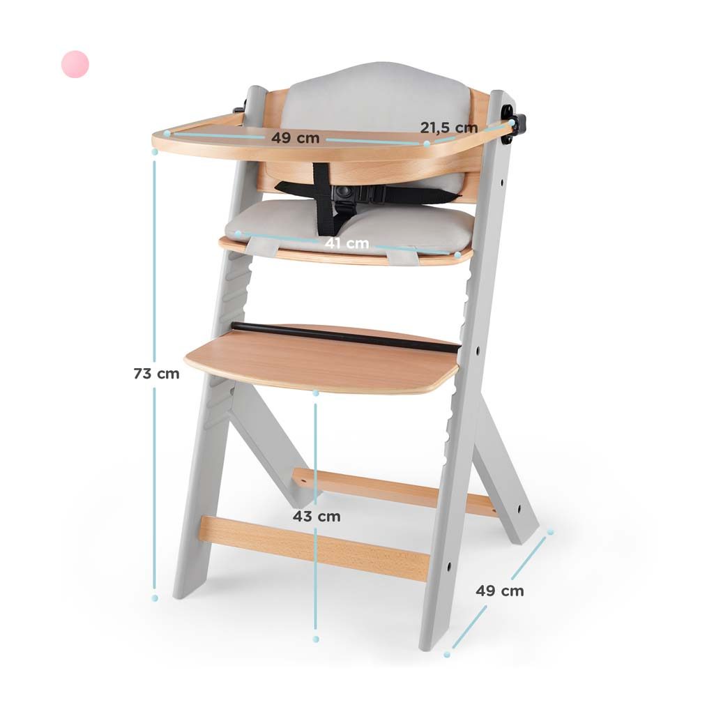 KINDERKRAFT Stolička jedálenská Enock s polstrovaním Grey wooden, Premium – Obrázok 13