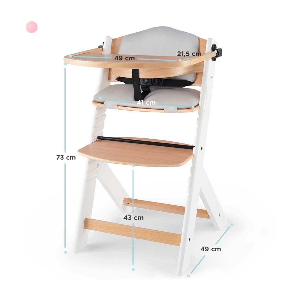 KINDERKRAFT Stolička jedálenská Enock s polstrovaním White wooden, Premium – Obrázok 13