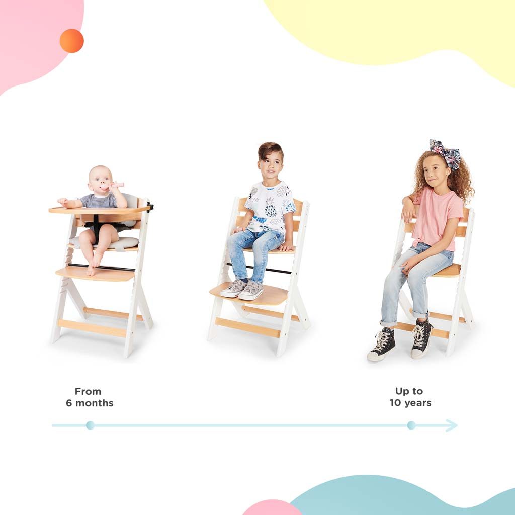 KINDERKRAFT Stolička jedálenská Enock s polstrovaním White wooden, Premium – Obrázok 14