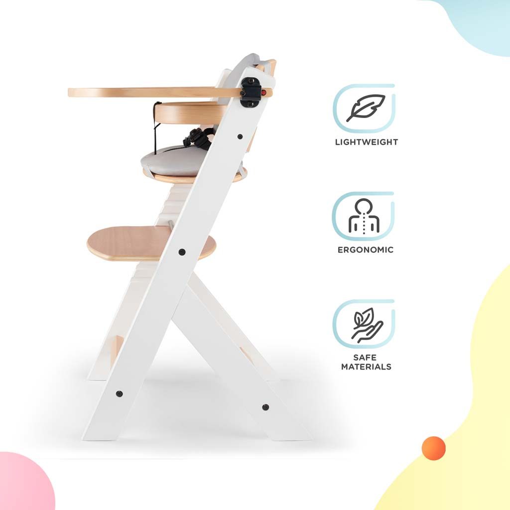 KINDERKRAFT Stolička jedálenská Enock s polstrovaním White wooden, Premium – Obrázok 16