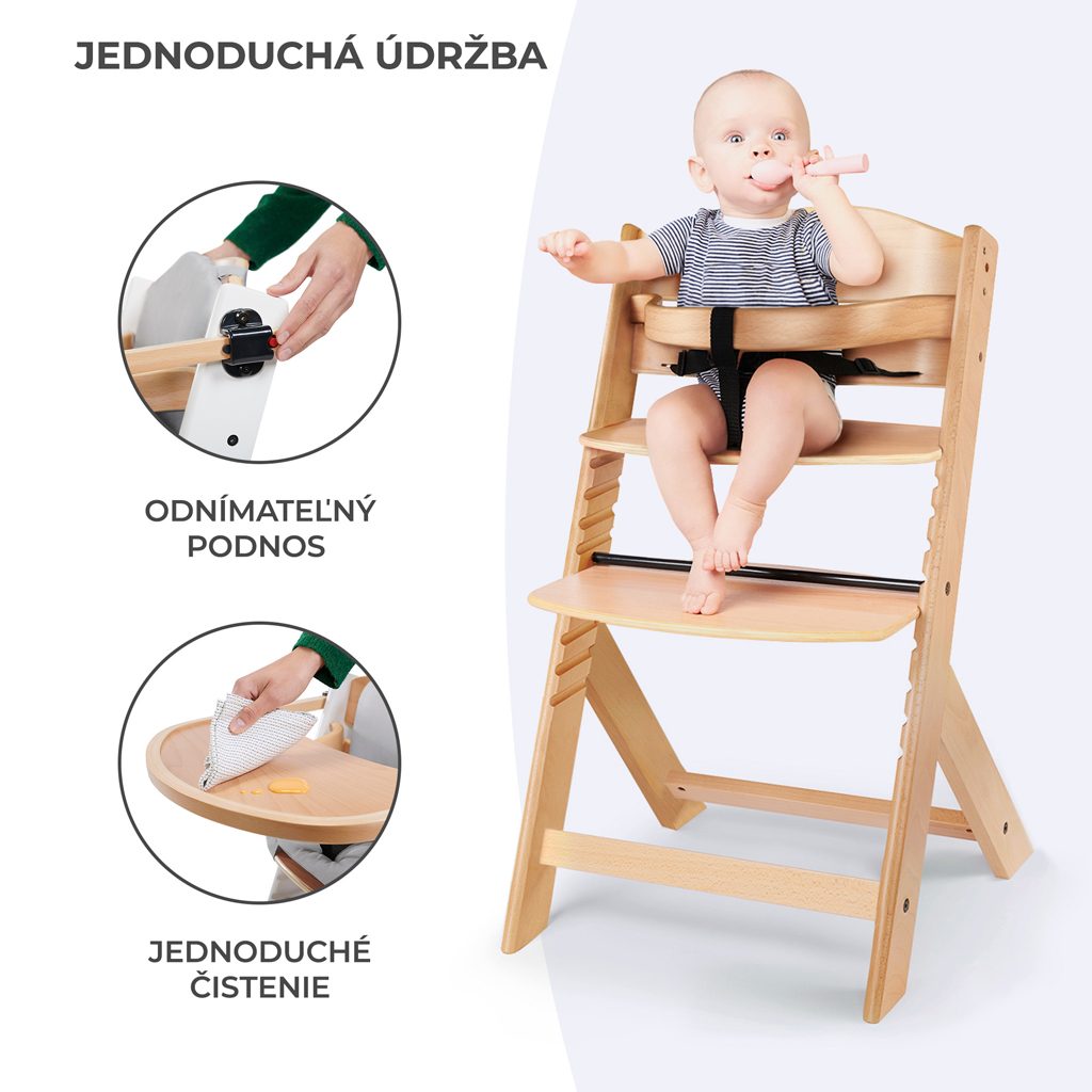 KINDERKRAFT Stolička jedálenská Enock White – Obrázok 8