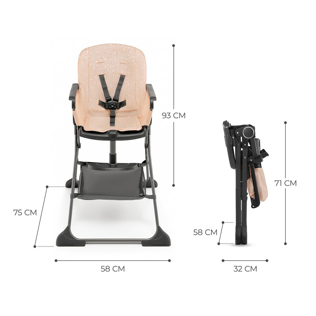 KINDERKRAFT Stolička jedálenská Foldee Pink – Obrázok 8