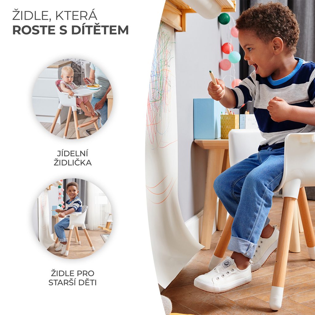 KINDERKRAFT Stolička jedálenská Sienna grey – Obrázok 4