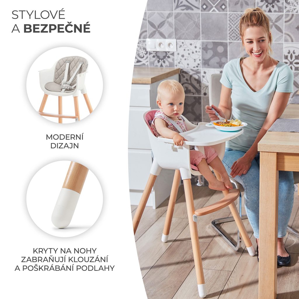 KINDERKRAFT Stolička jedálenská Sienna grey – Obrázok 7
