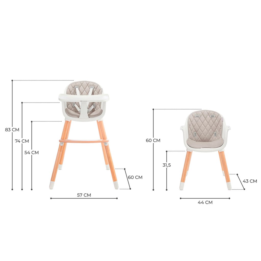 KINDERKRAFT Stolička jedálenská Sienna grey – Obrázok 9