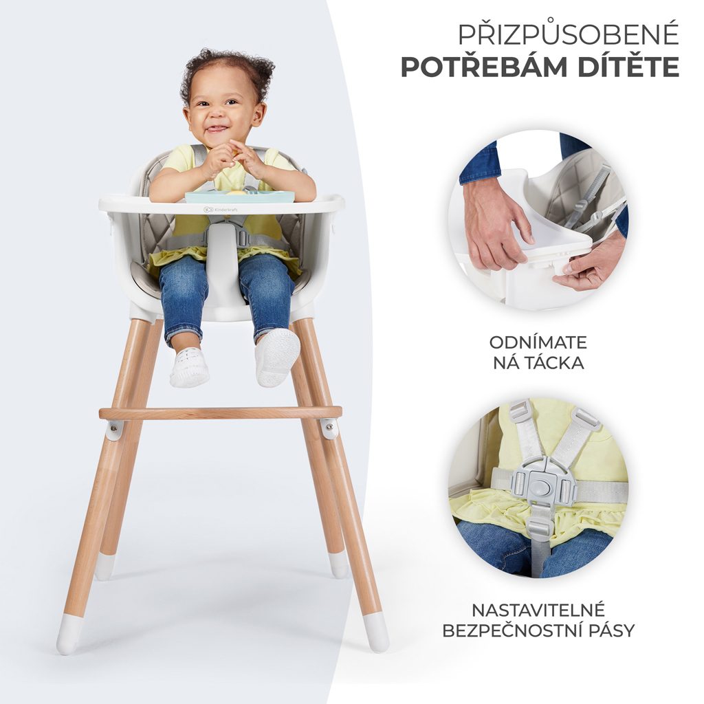 KINDERKRAFT Stolička jedálenská Sienna pink – Obrázok 5