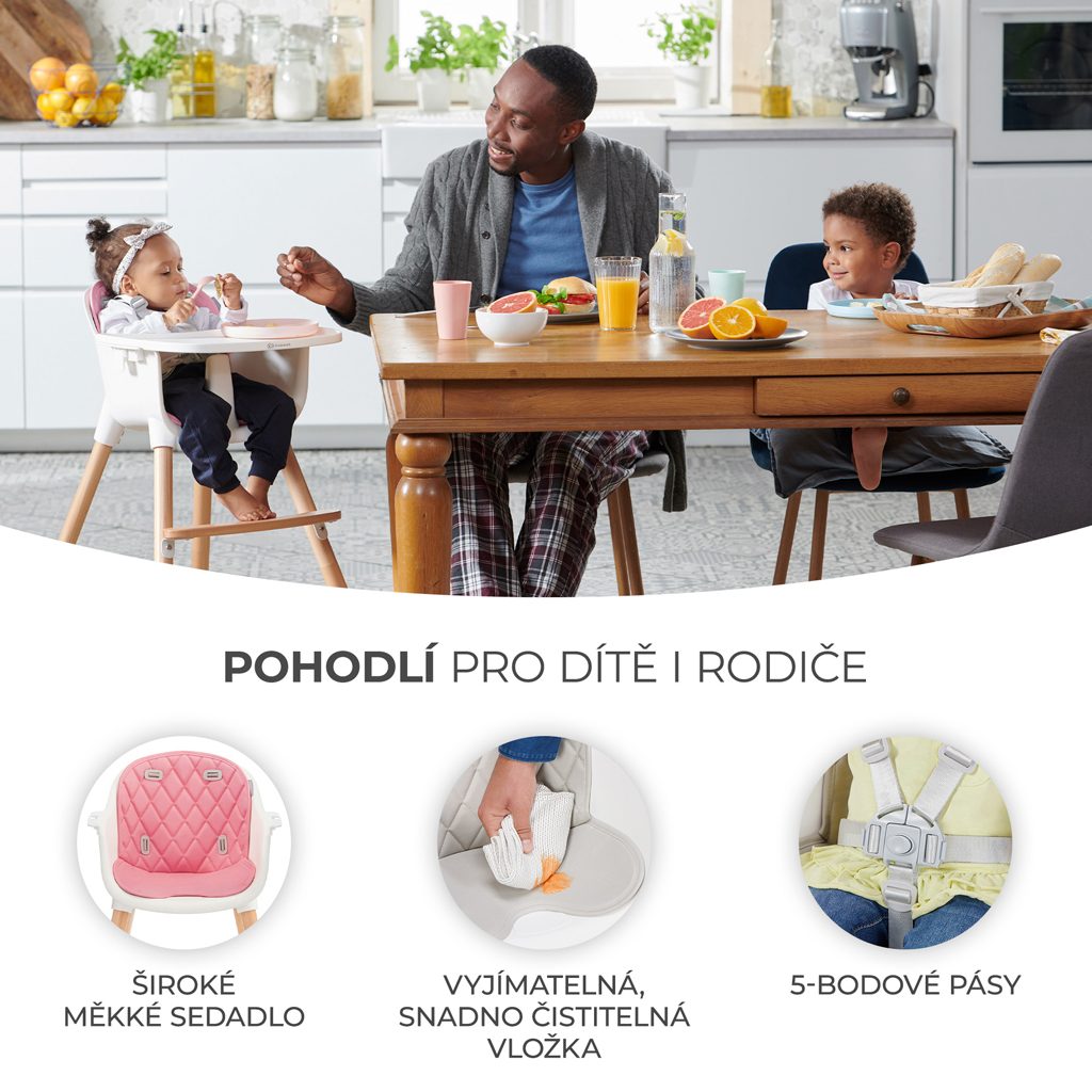 KINDERKRAFT Stolička jedálenská Sienna pink – Obrázok 8