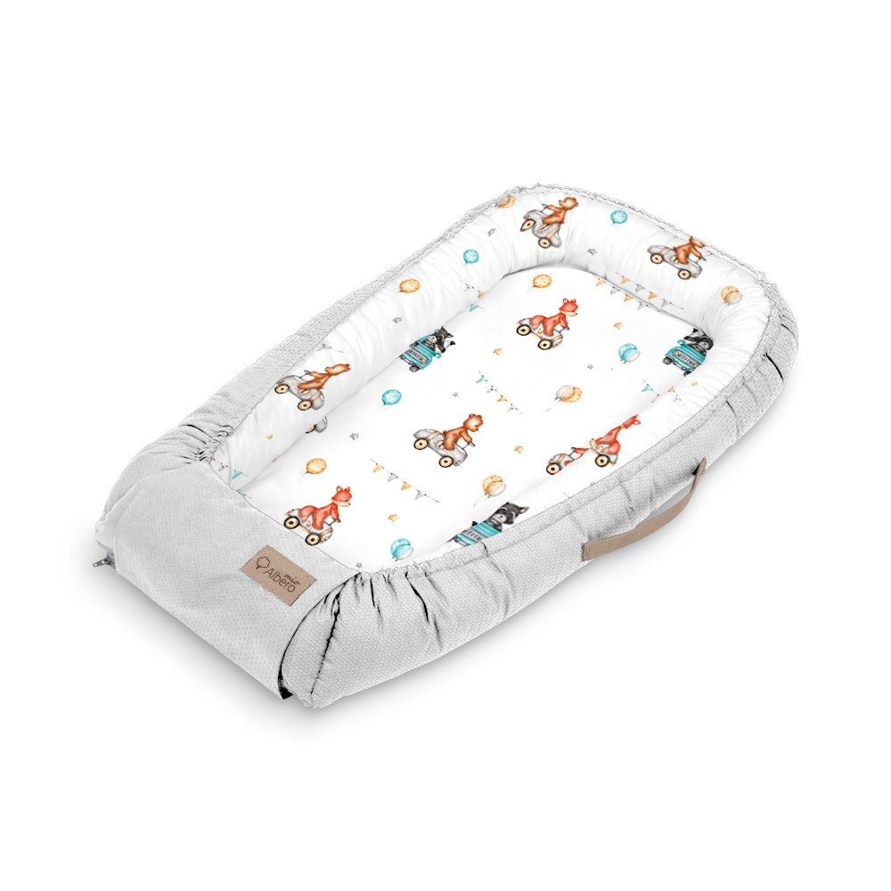 KLUPS Hniezdo pre bábätká Velvet Cars 80x45cm – Obrázok 2