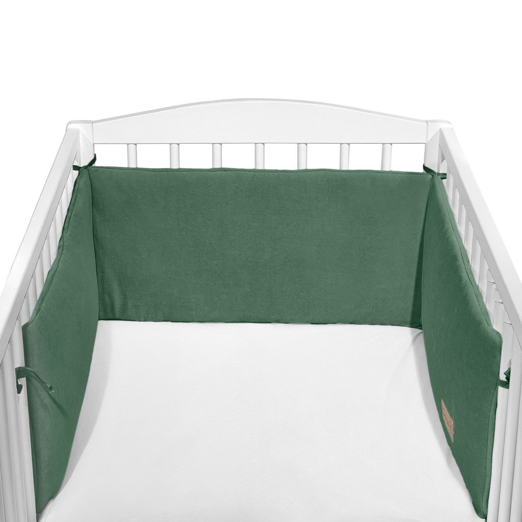 KLUPS Mantinel ochranný do postieľky Velvet green 180x30 cm – Obrázok 2