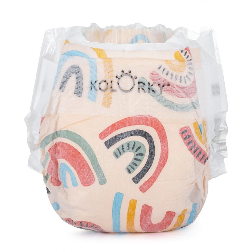 KOLORKY DAY Plienky jednorazové eko, dážď&dúhy M (5-8 kg) 21 ks – Obrázok 9