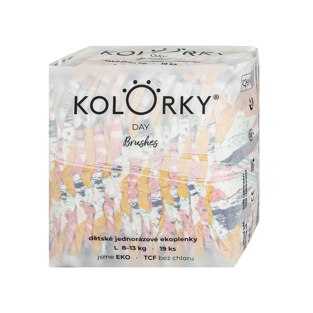 KOLORKY DAY Plienky jednorazové eko, štetec L (8-13 kg) 152 ks - MESAČNÁ ZÁSOBA – Obrázok 4