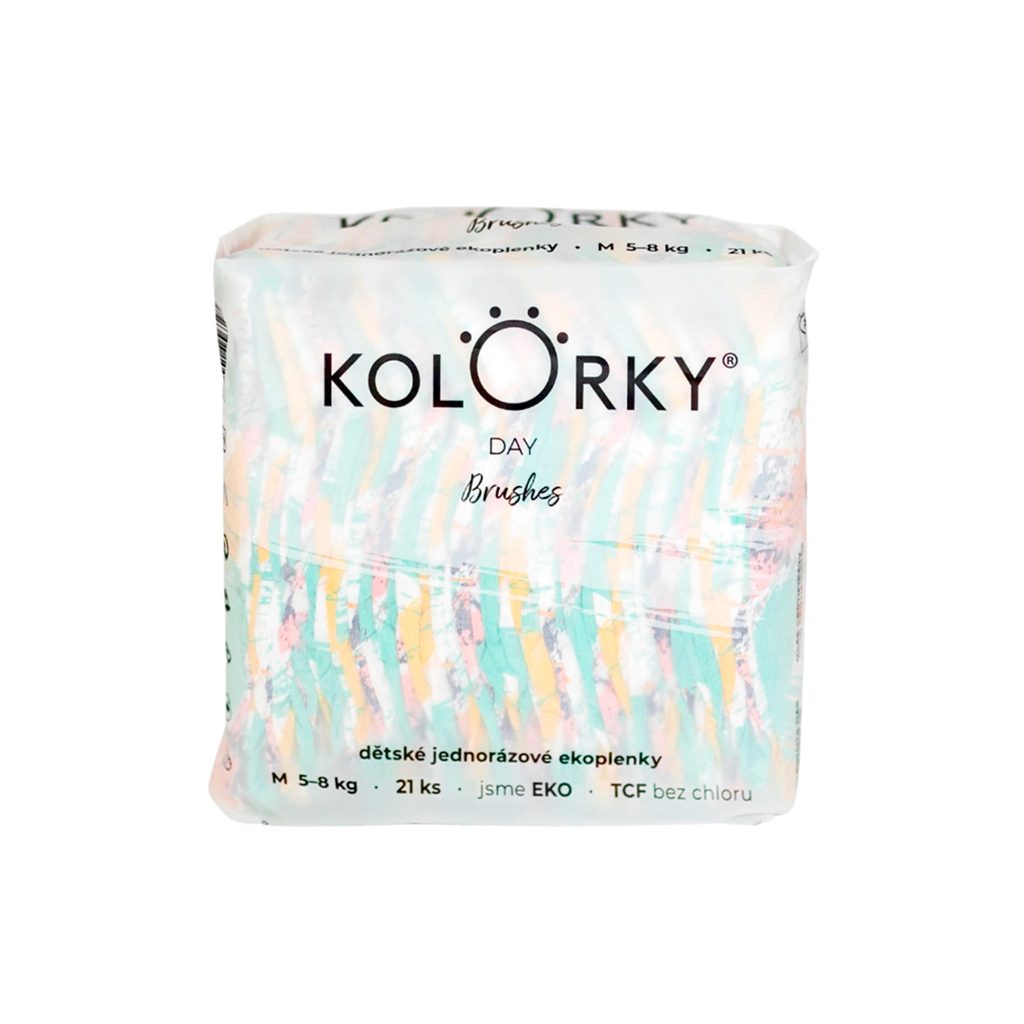 KOLORKY DAY Plienky jednorazové eko, štetec M (5-8 kg) 21 ks – Obrázok 2