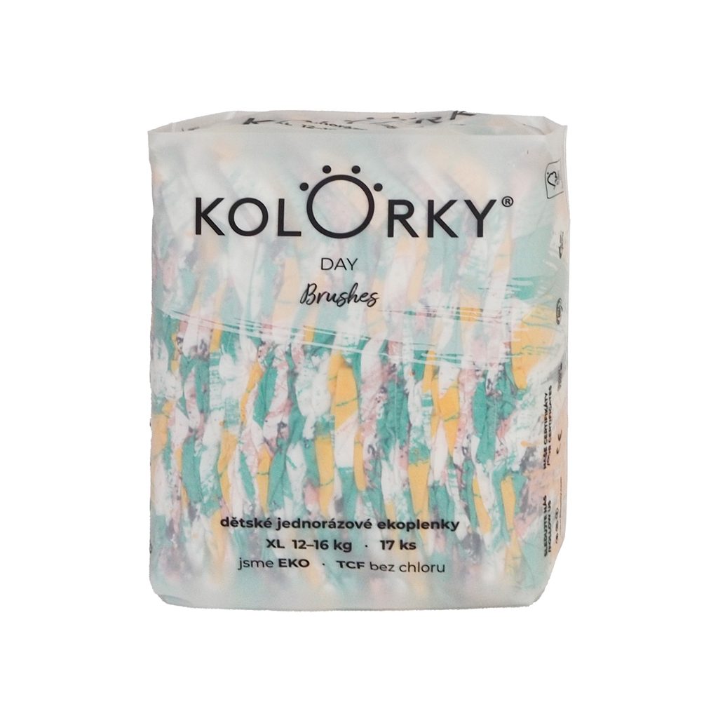 KOLORKY DAY Plienky jednorazové eko, štetec XL (12-16 kg) 17 ks – Obrázok 3