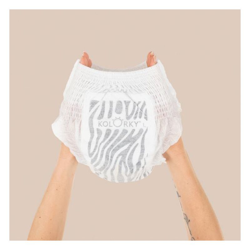 KOLORKY DELUXE VELVET PANTS Wild Nohavičky plienkové jednorázove eko L (8-13 kg) 19 ks – Obrázok 5