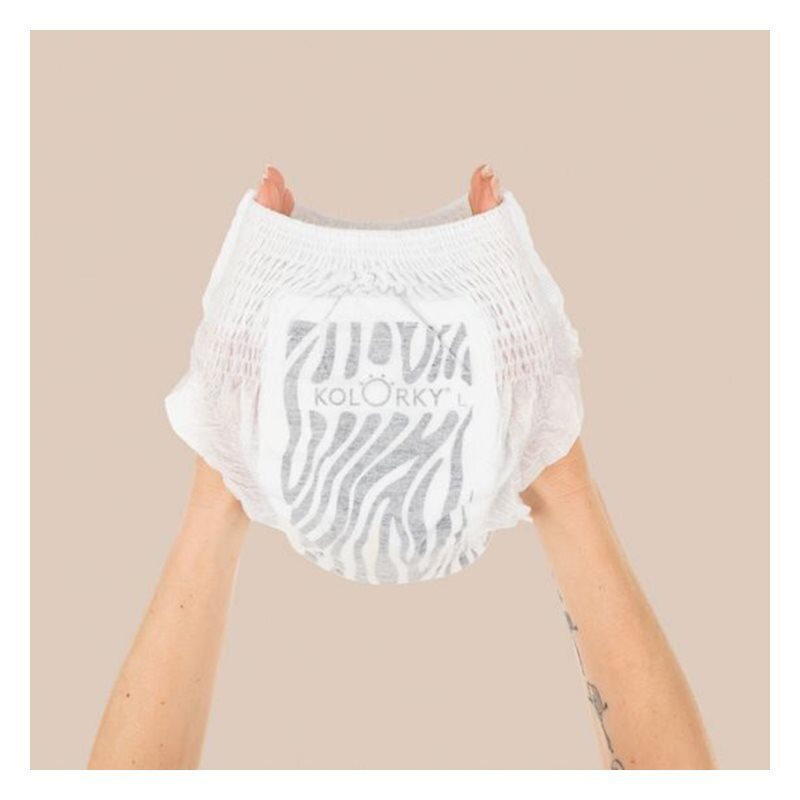 KOLORKY DELUXE VELVET PANTS Wild Nohavičky plienkové jednorazové eko L (8-13 kg) 76 ks – Obrázok 6