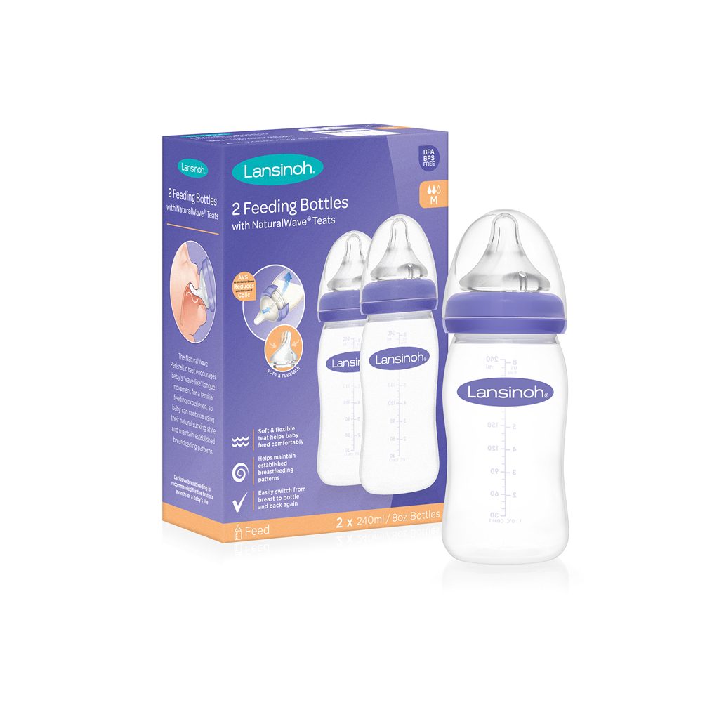 LANSINOH Fľaša dojčenská s NaturalWaveTM cumľom 240 ml (M), 2ks – Obrázok 2