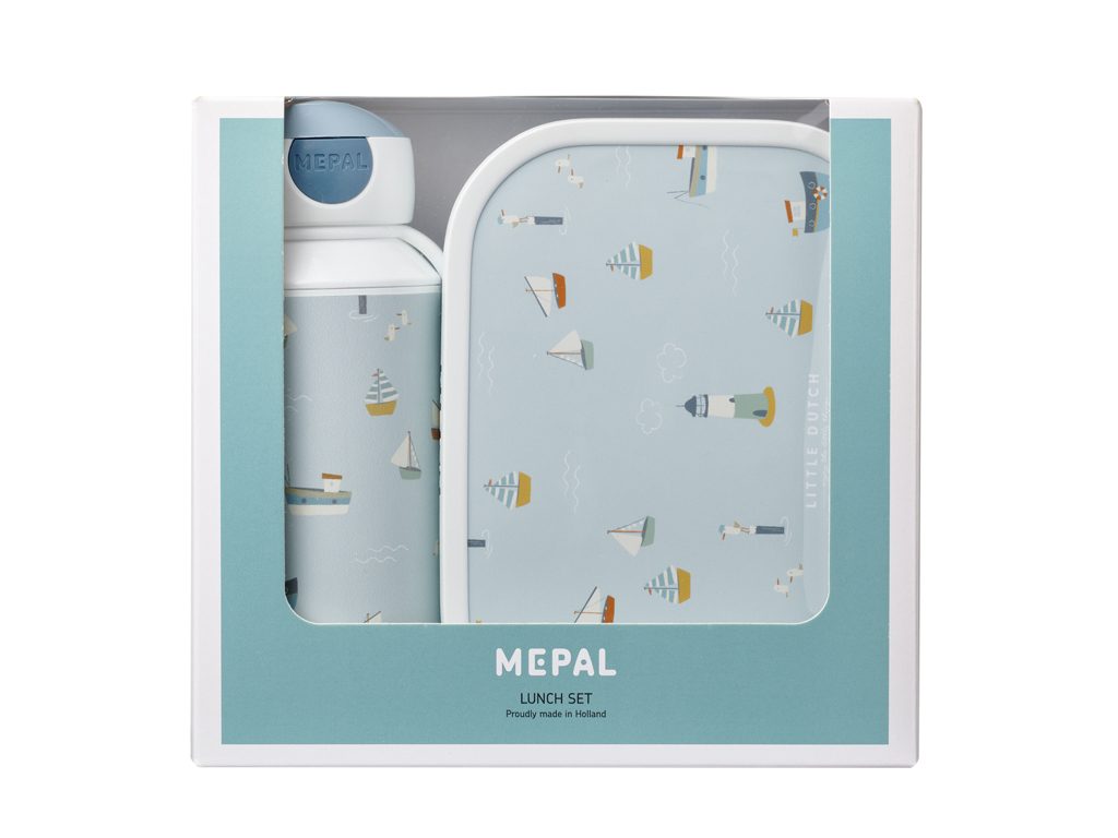 LITTLE DUTCH Desiatový set (fľaša 400ml+box) Námornícky záliv – Obrázok 3