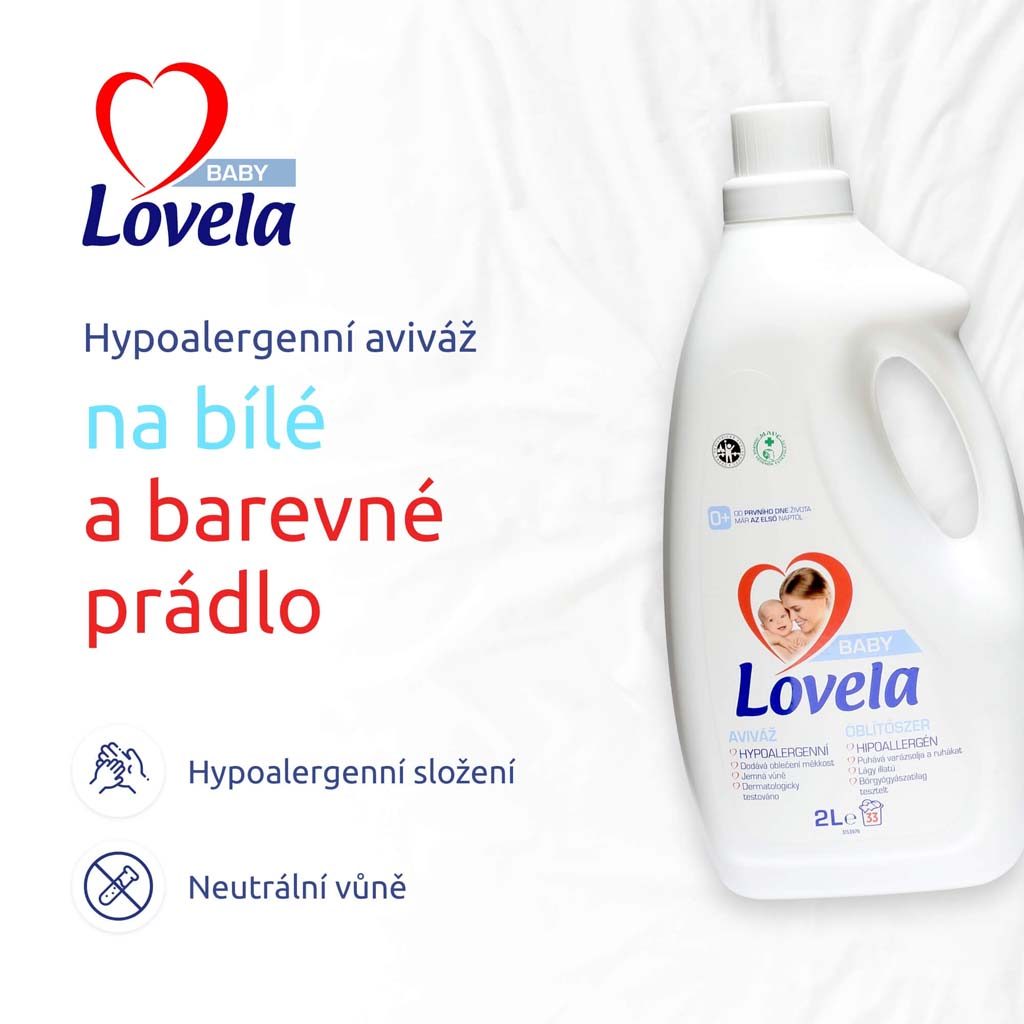 LOVELA Baby Aviváž hypoalergénna 2 l ( 33 praní) – Obrázok 3