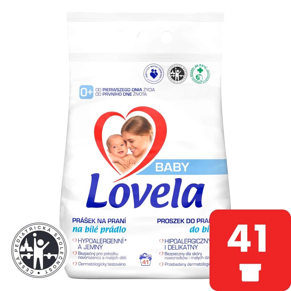 LOVELA Baby prášok na pranie na bielu bielizeň 4,1 kg / 41 pracích dávok – Obrázok 2