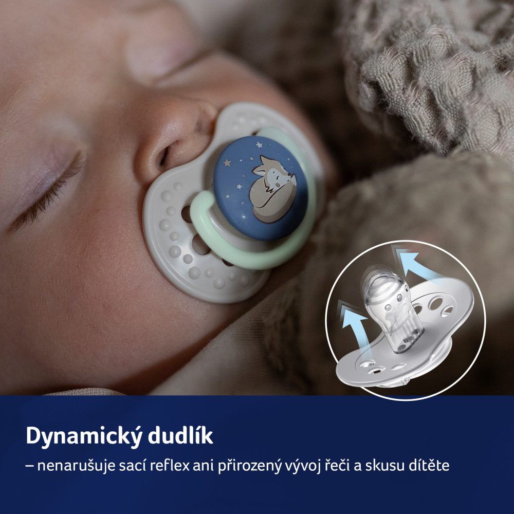 LOVI Cumlík dynamický silikónový Night&Day 0-3m 2ks dievča – Obrázok 7