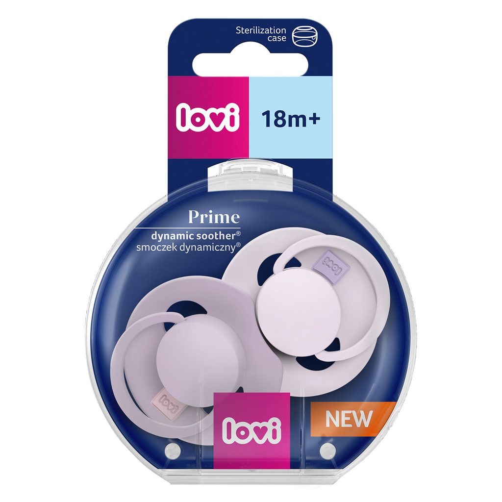 LOVI Cumlík silikónový dynamický Prime 18m+ 2ks Baby Lilac/Violet – Obrázok 5